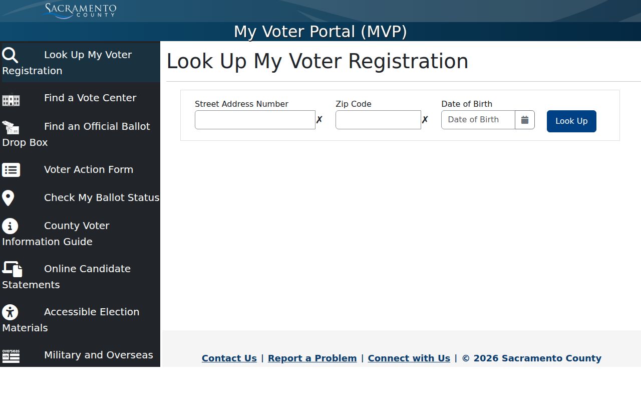Sacramento County people search My Voter Portal