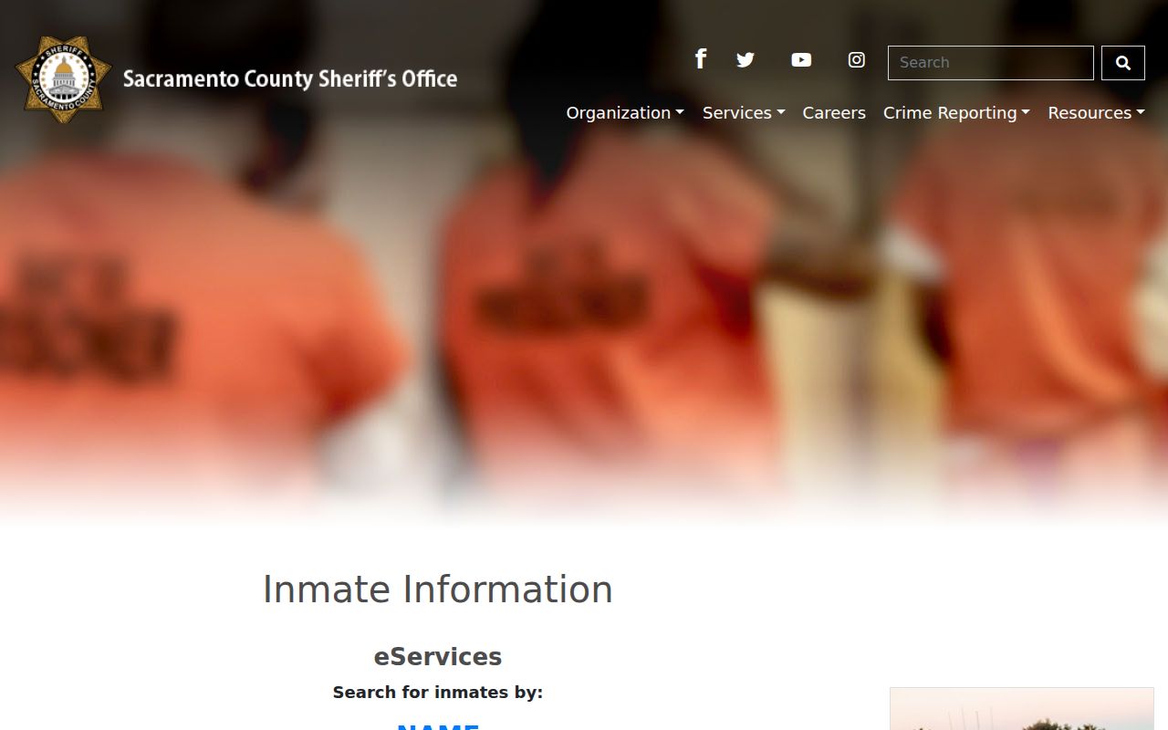 Sacramento County public records Sheriff inmate name search